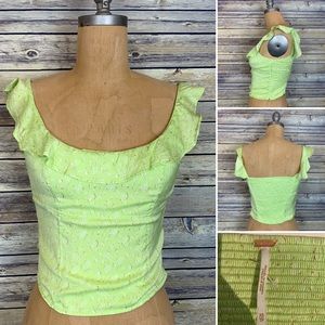 Free people cropped top green size xs